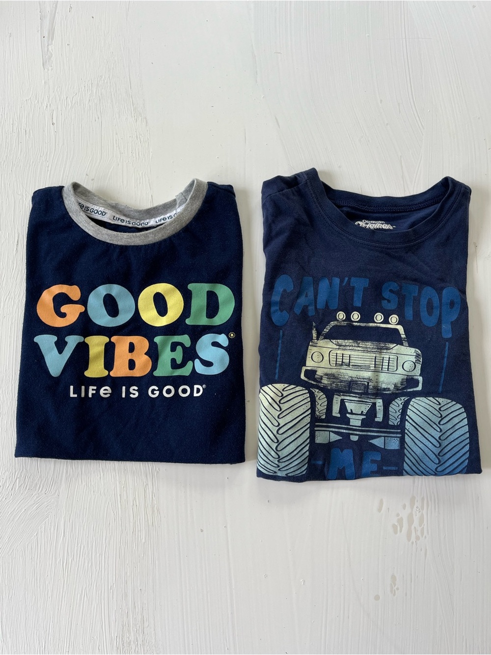 Bundle Of Two Boys Summer Teeshirts Life Is Good And OshKosh Bgosh